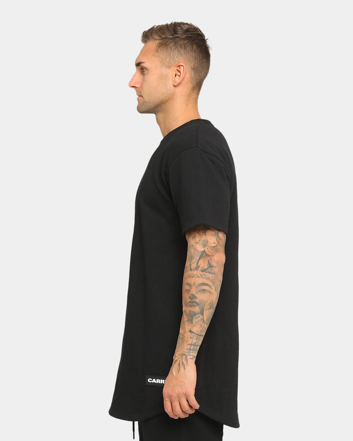 Carré Roadman Quilted Drop Short Sleeve T-Shirt Black