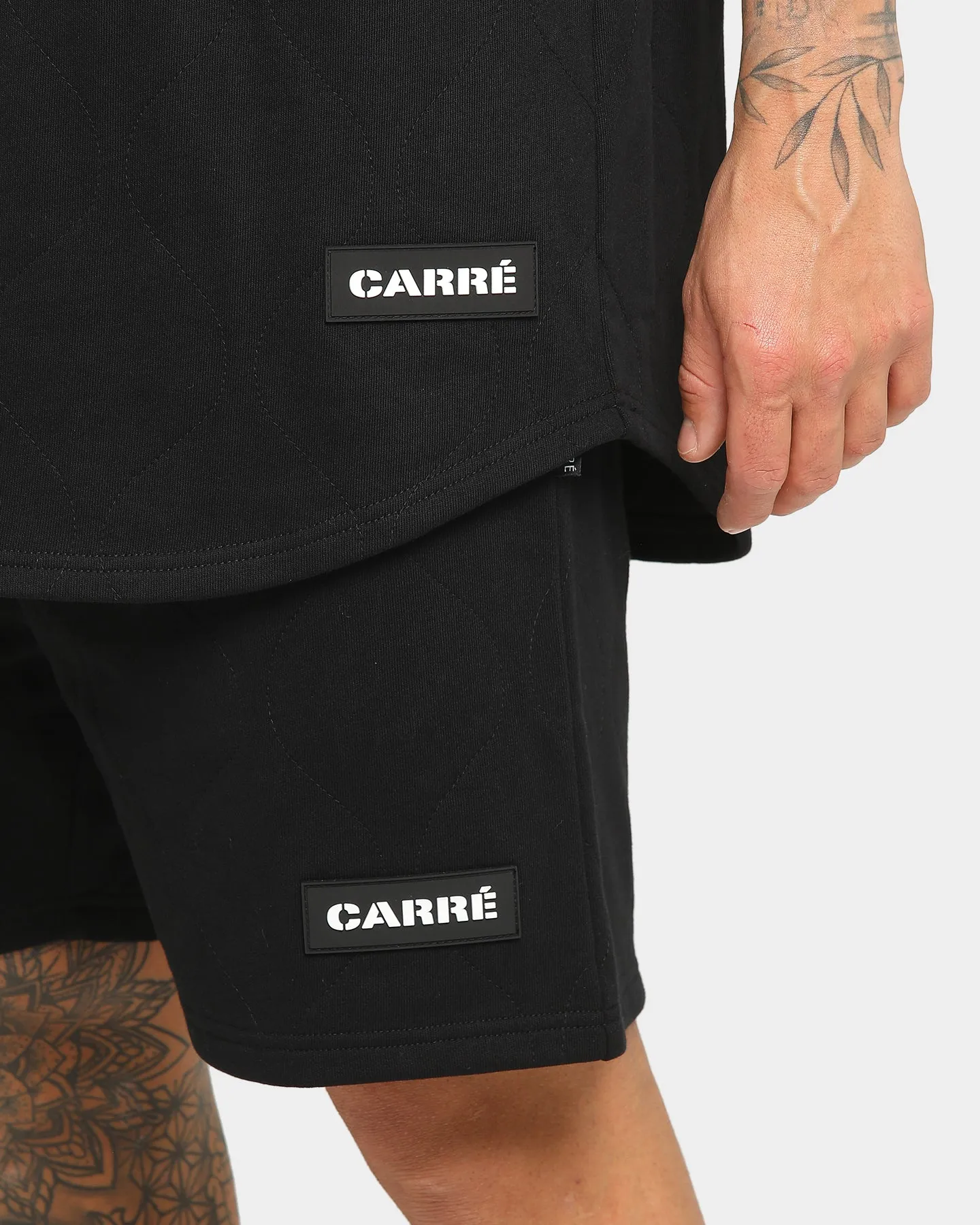 Carré Roadman Quilted Drop Short Sleeve T-Shirt Black