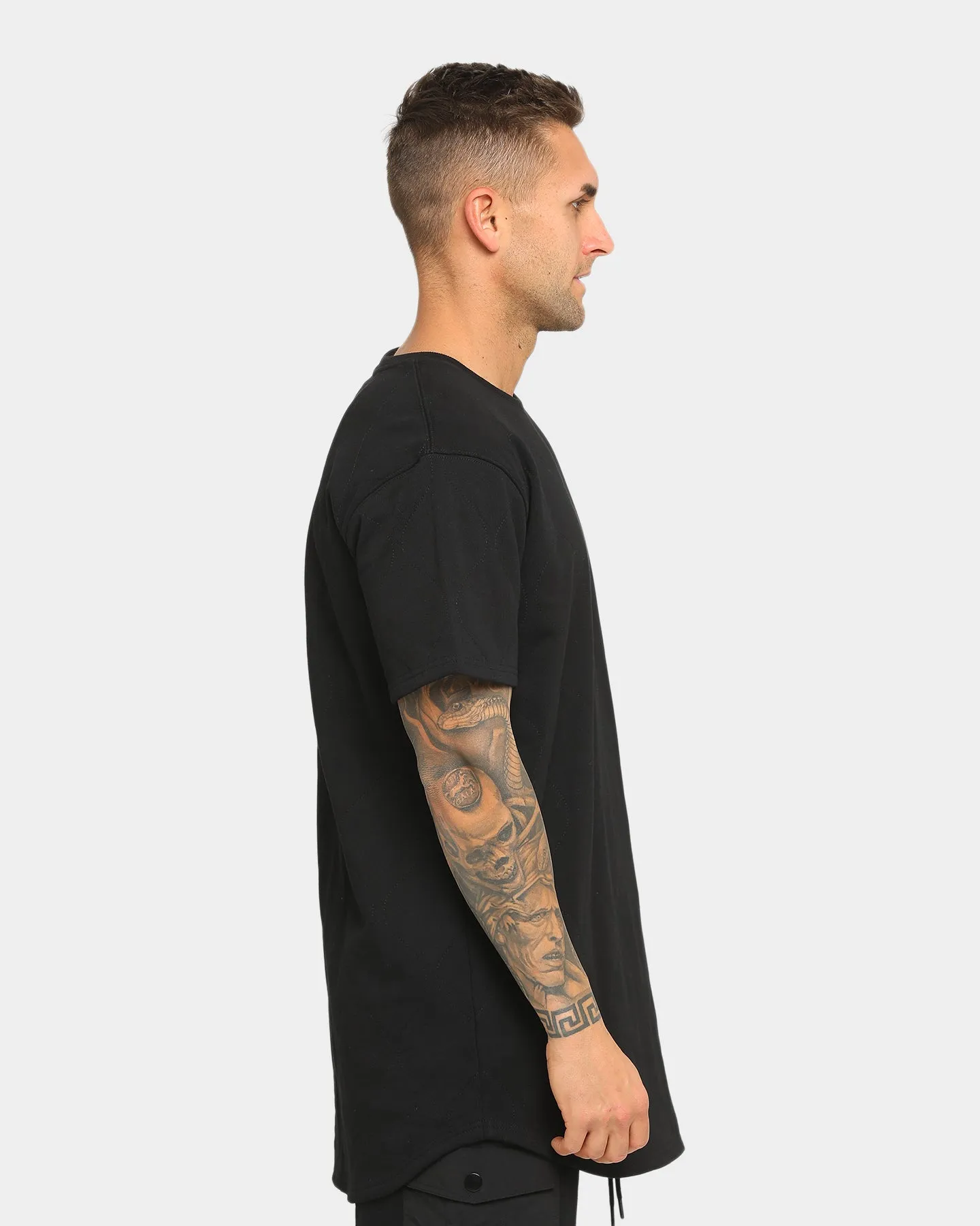 Carré Roadman Quilted Drop Short Sleeve T-Shirt Black