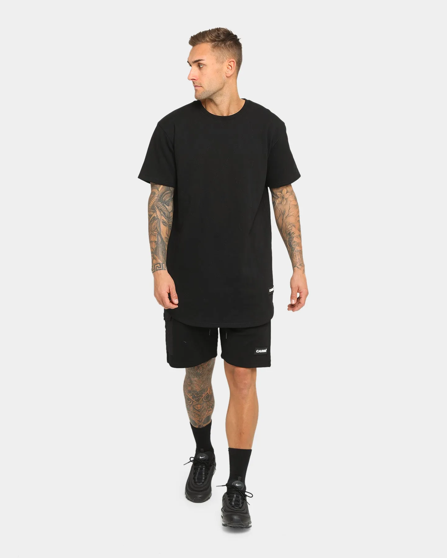 Carré Roadman Quilted Drop Short Sleeve T-Shirt Black