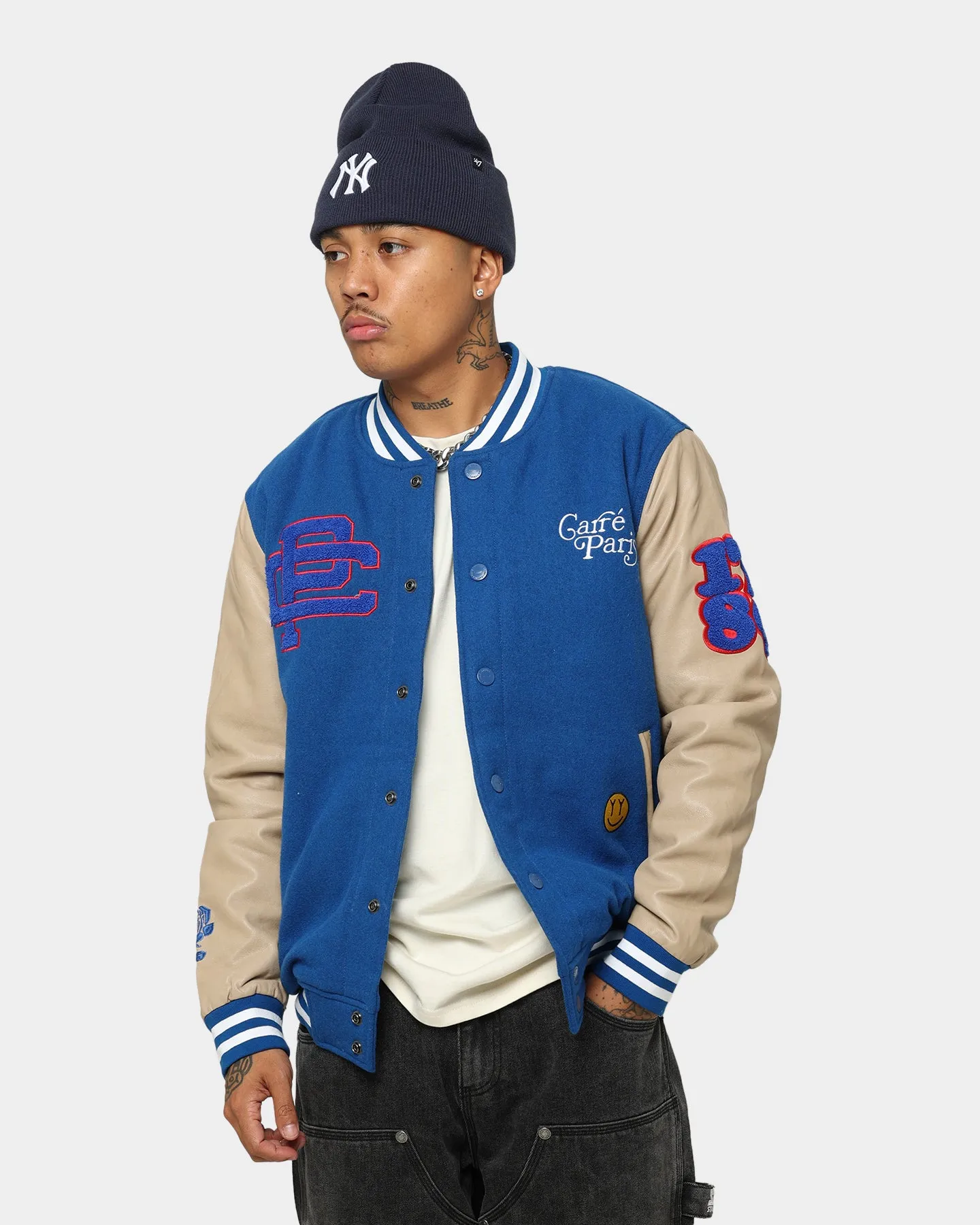 Carre Peace Varsity Jacket Blue