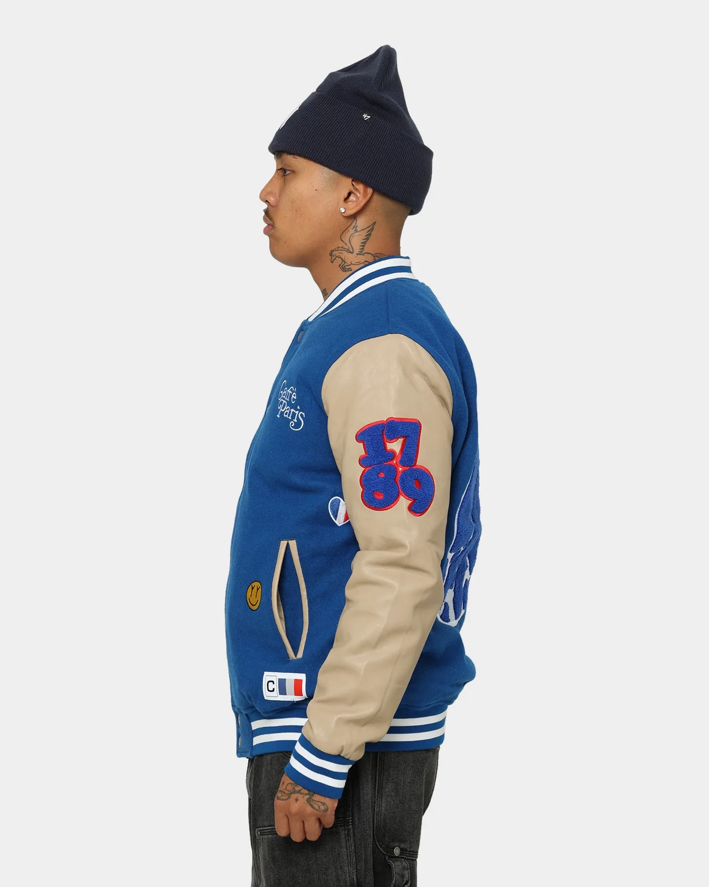 Carre Peace Varsity Jacket Blue