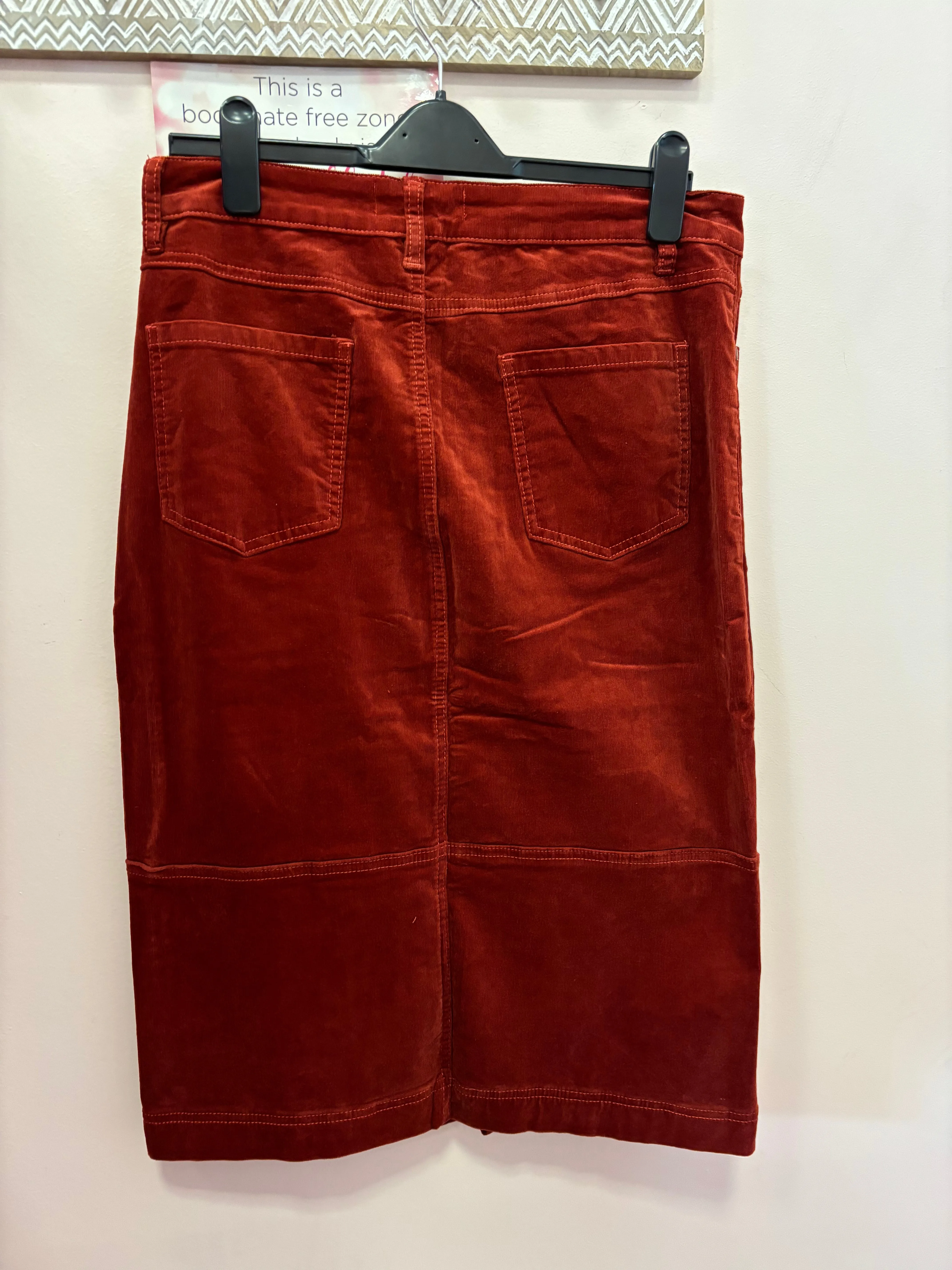 Carreli Burnt Orange Corduroy Skirt (1 Left in size 20)