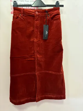 Carreli Burnt Orange Corduroy Skirt (1 Left in size 20)