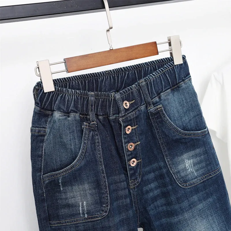 Casual Clean Cut Harem Denim Jeans