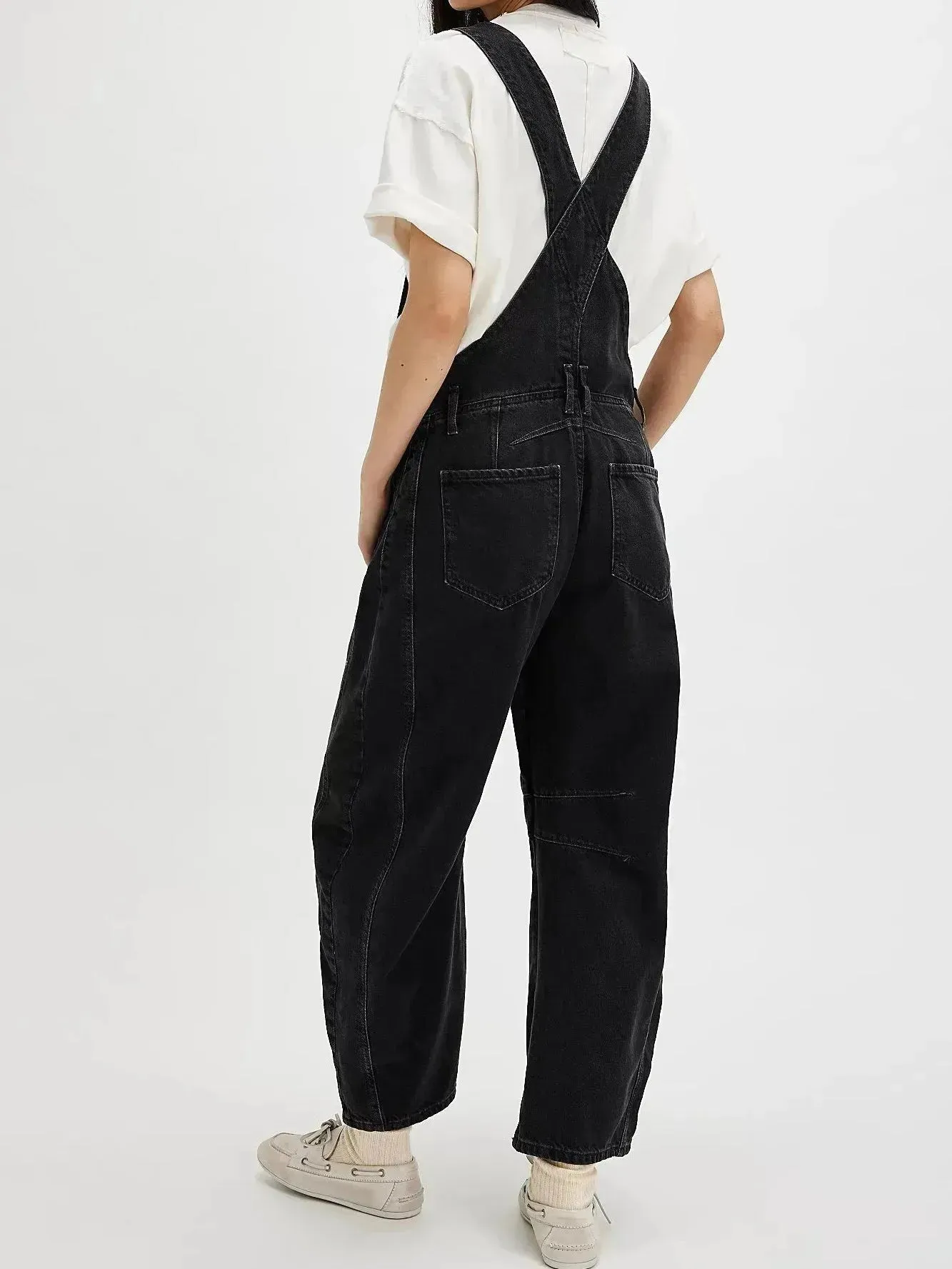 Casual  Loose Denim Overalls Street Jeans Jumper Pant Denim Jumper for Women