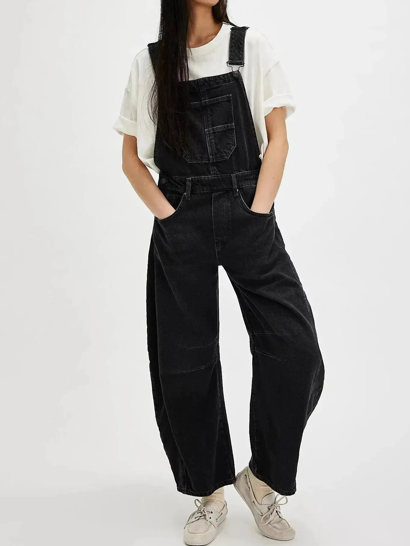 Casual  Loose Denim Overalls Street Jeans Jumper Pant Denim Jumper for Women