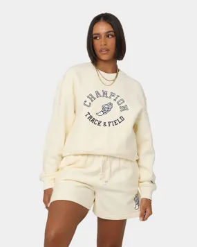 Champion Women's Reverse Weave Collegiate Crewneck Chalk White