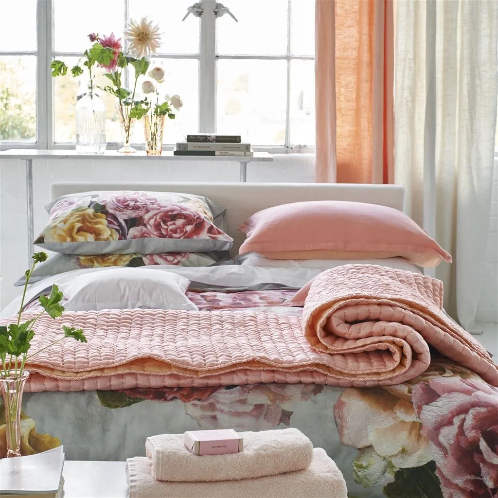 Chenevard Blossom & Peach Quilt by Designers Guild