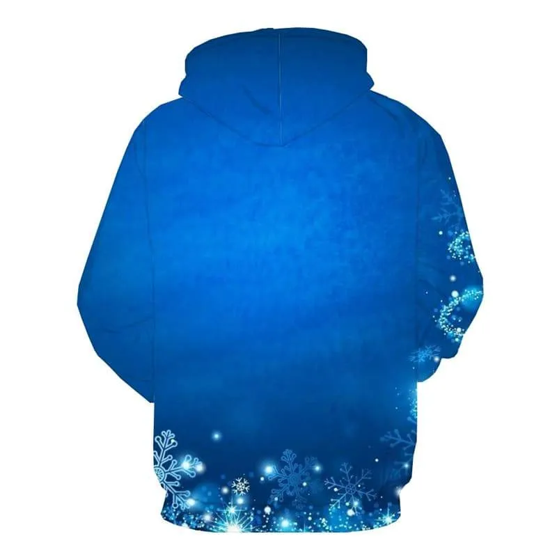 Christmas Hoodie Men Snowflake Hoodie Print Blue 3d Printed Harajuku Sweatshirt Printed