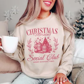 Christmas Morning Social Club Wholesale Graphic Sweatshirt - Fast Shipping