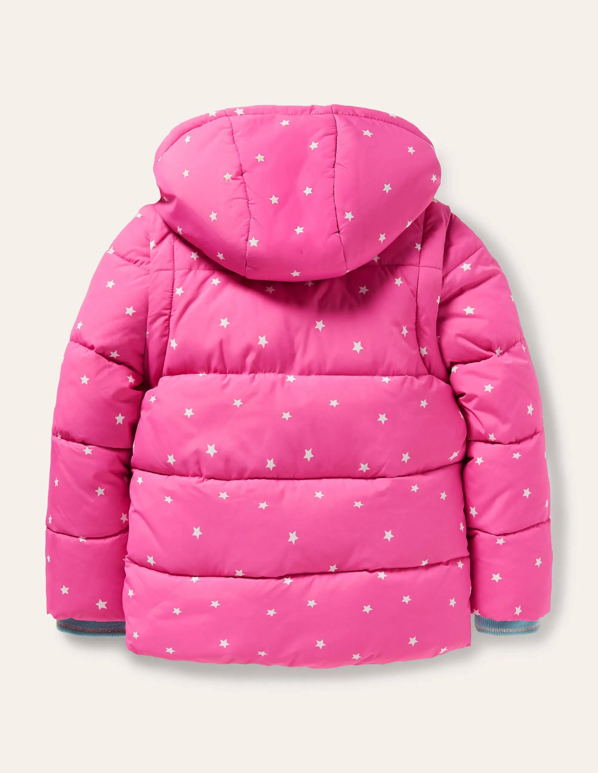 Cosy 2 in 1 Padded Jacket-Tickled Pink Confetti Star