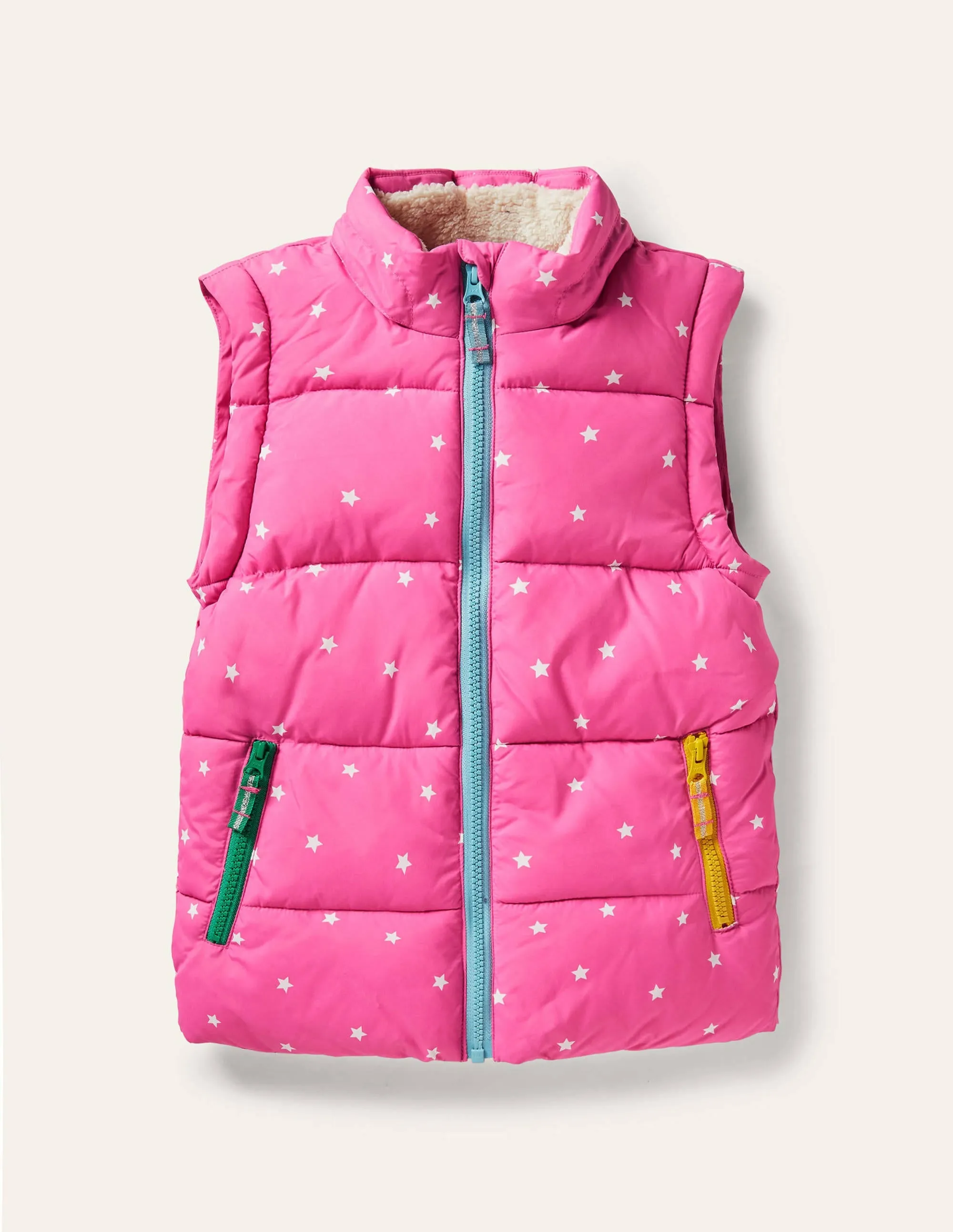 Cosy 2 in 1 Padded Jacket-Tickled Pink Confetti Star