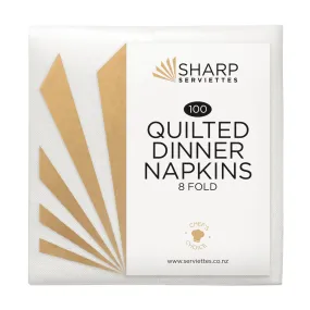 CTN Sharp Quilted 2 Ply Dinner Napkin Redifold White x 1000