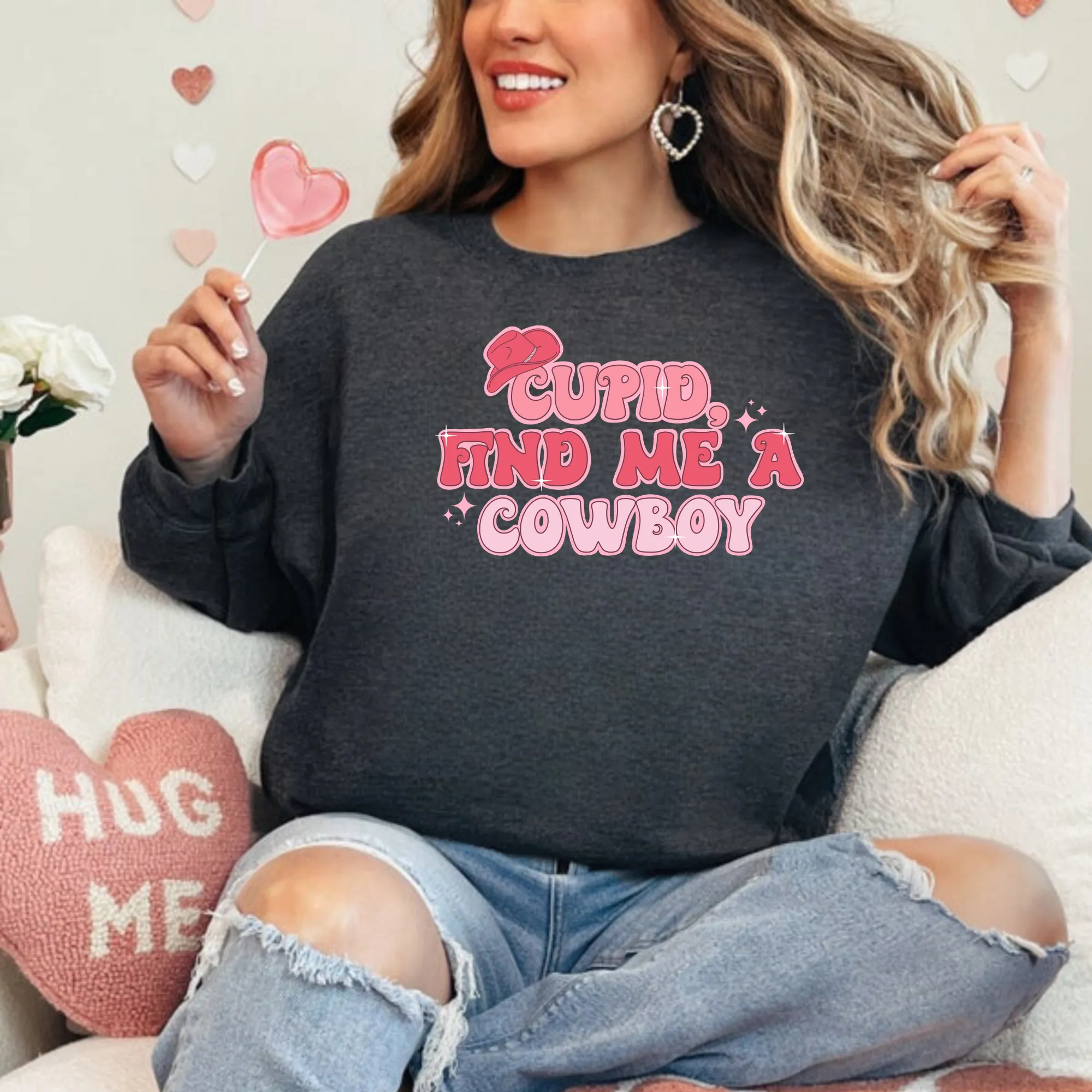 Cupid Find Me A Cowboy Sweatshirt