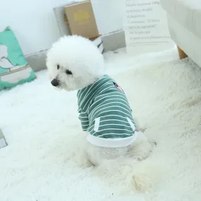 Cute Striped Cotton Coat With Pocket Puppy Sweatshirt