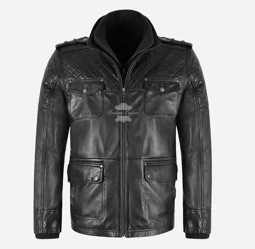 Dale Expedition Men's Safari Leather Jacket Casual Leather Jacket