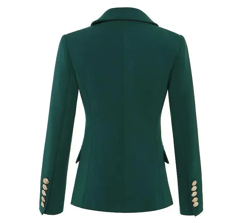 Dark Green Blazer Women - Casual - Plain-Solid