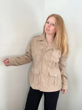 Desigual Recycled Fibers Beige Moto Jacket NWT - XL