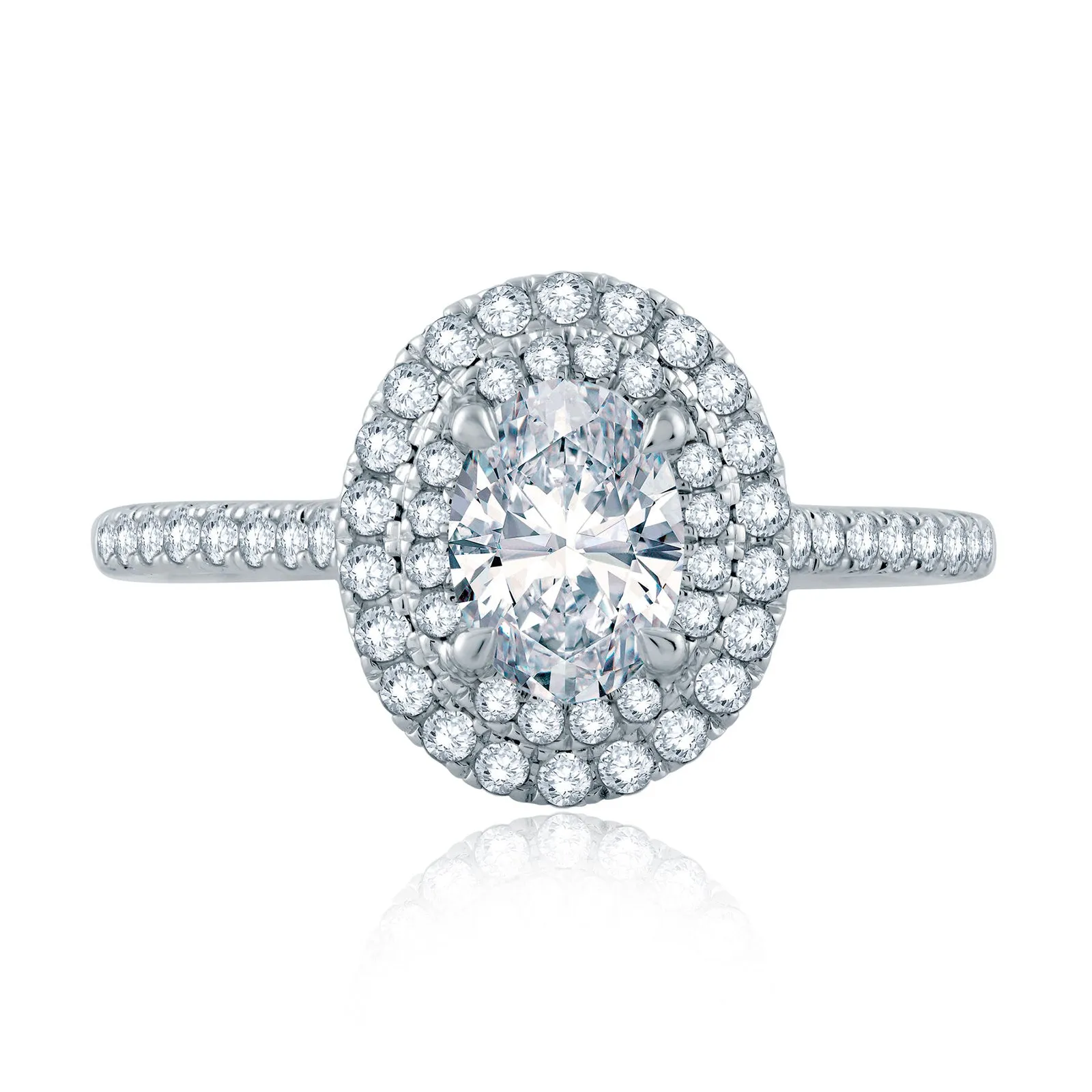 Diamond Double Halo Semi Mount Ring | 14k White (1.00ct Head)