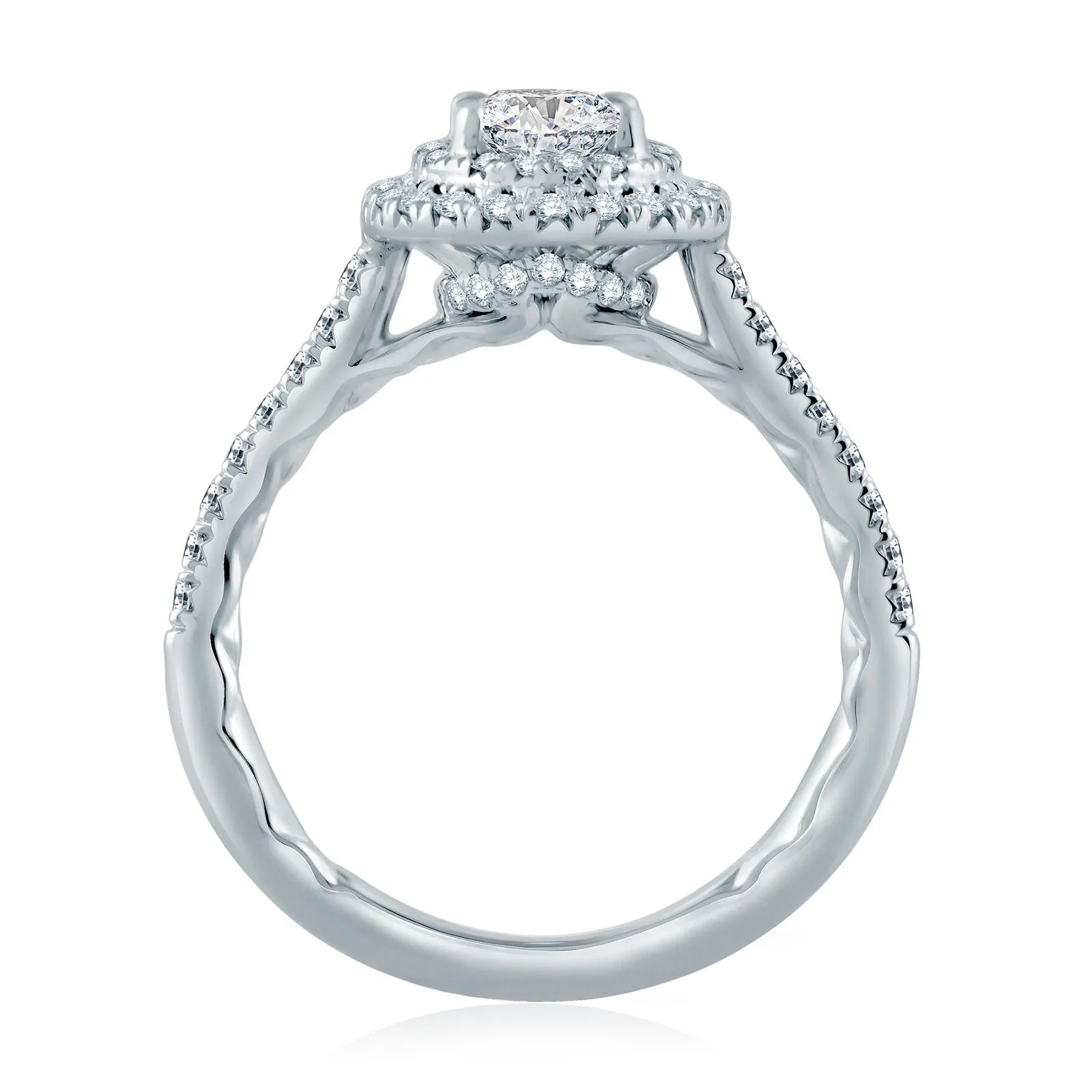 Diamond Double Halo Semi Mount Ring | 14k White (1.00ct Head)