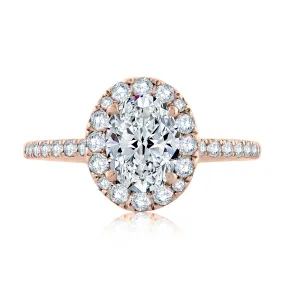 Diamond Halo Semi Mount Ring | 14k Rose (1.50ct Head)