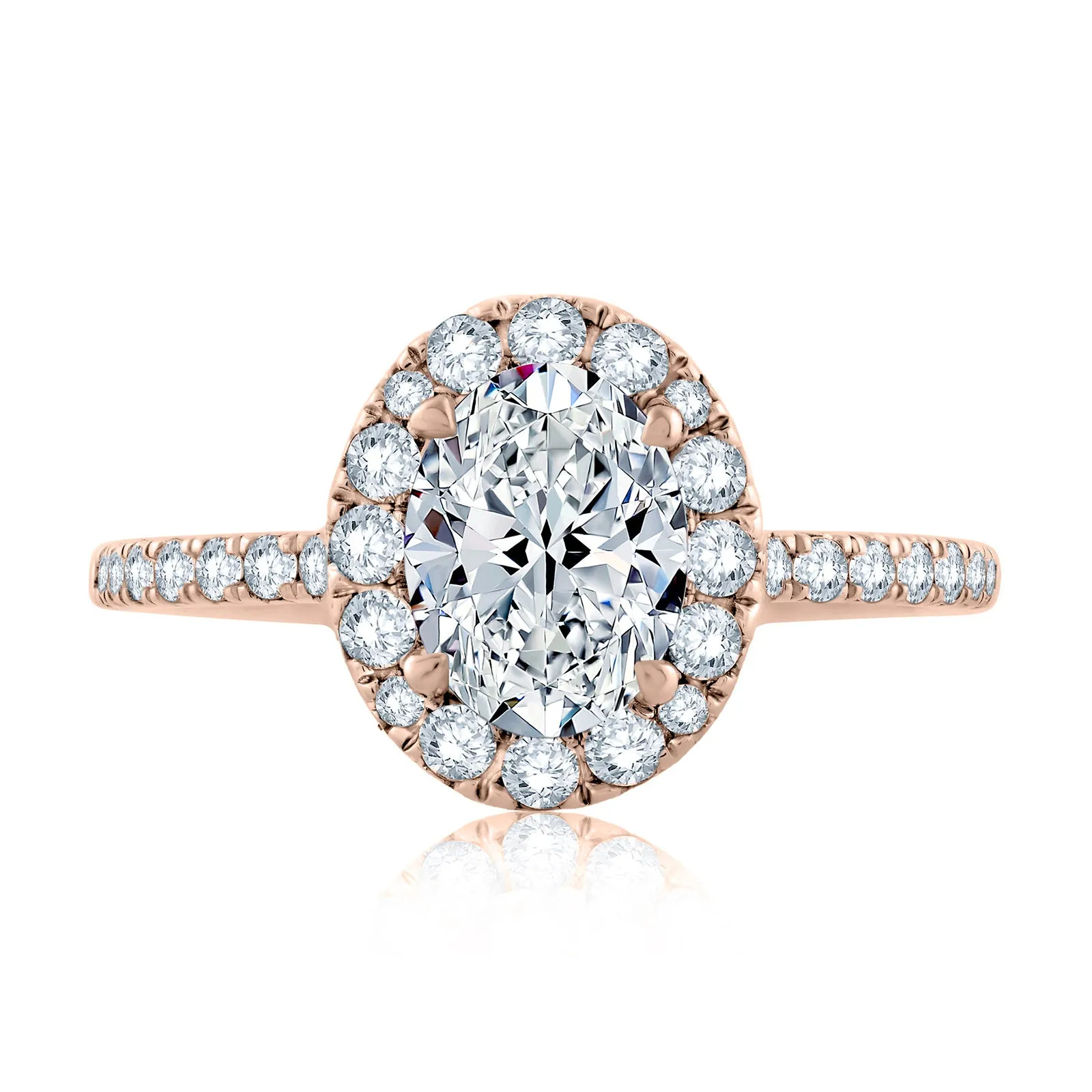 Diamond Halo Semi Mount Ring | 14k Rose (1.50ct Head)