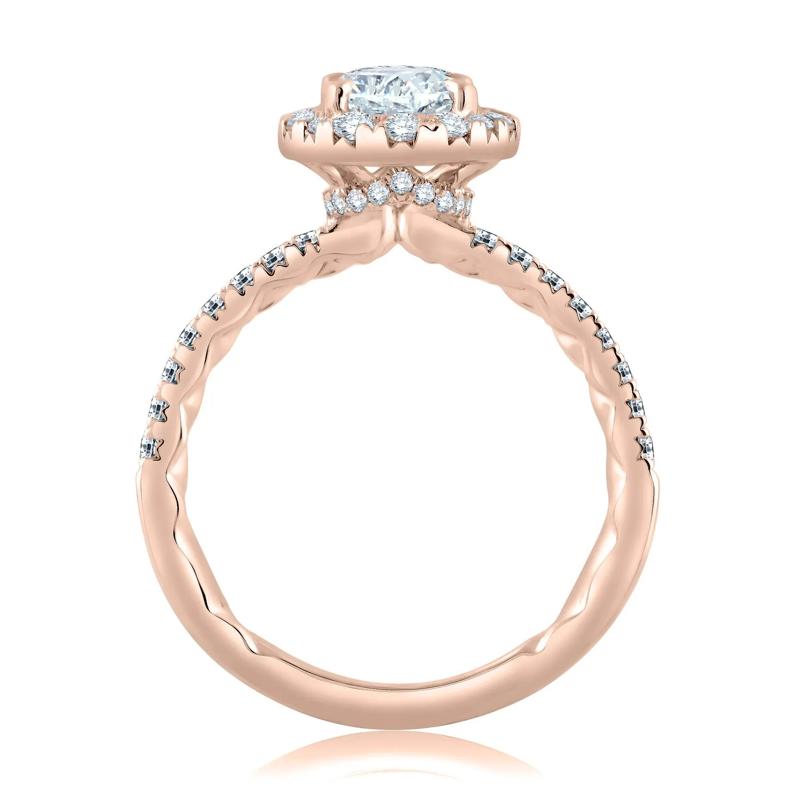 Diamond Halo Semi Mount Ring | 14k Rose (1.50ct Head)