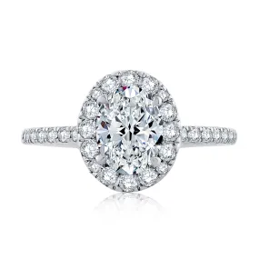 Diamond Halo Semi Mount Ring | 14k White (1.50ct Head)