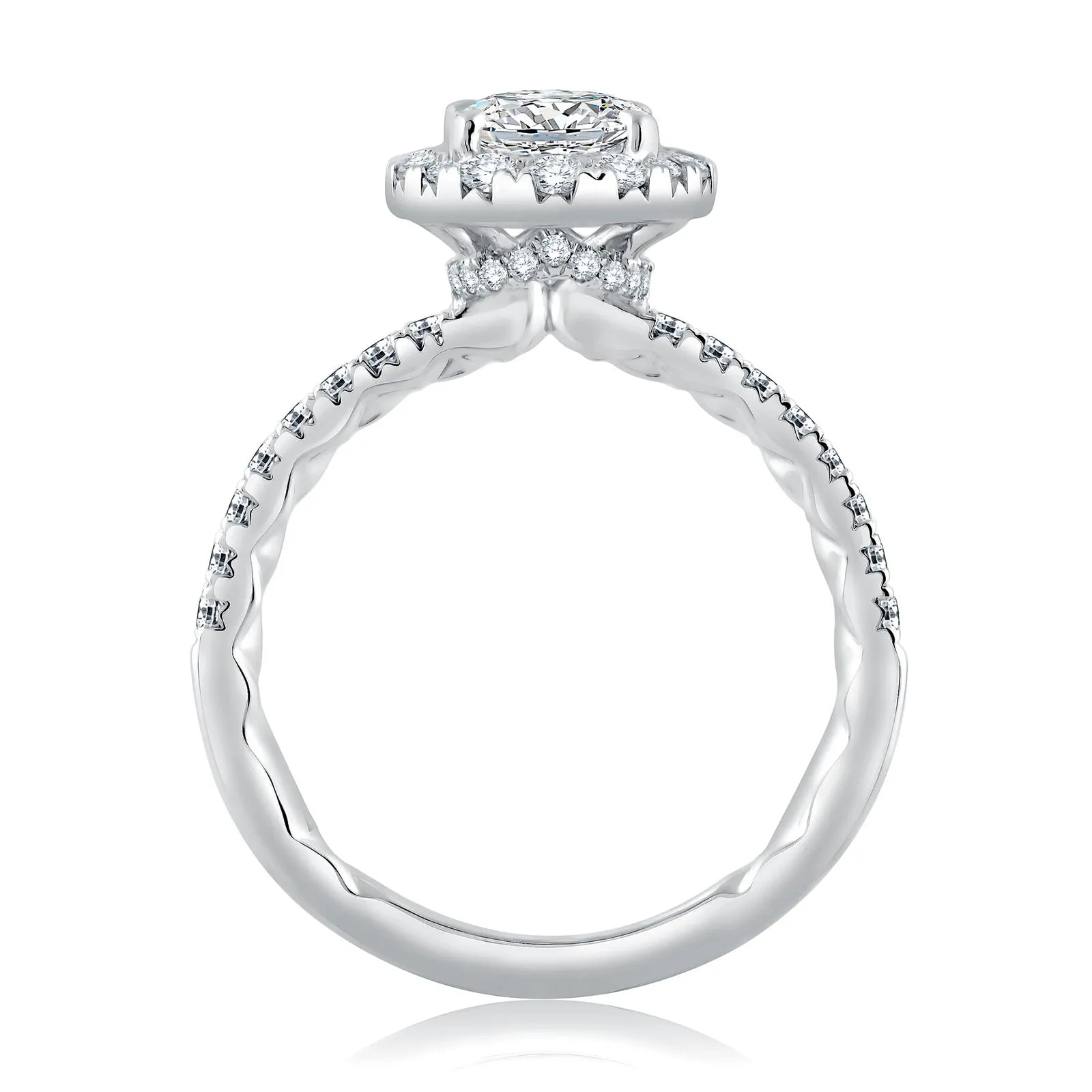 Diamond Halo Semi Mount Ring | 14k White (1.50ct Head)