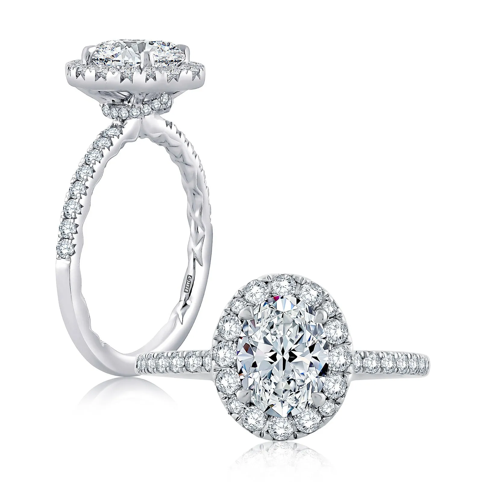 Diamond Halo Semi Mount Ring | 14k White (1.50ct Head)