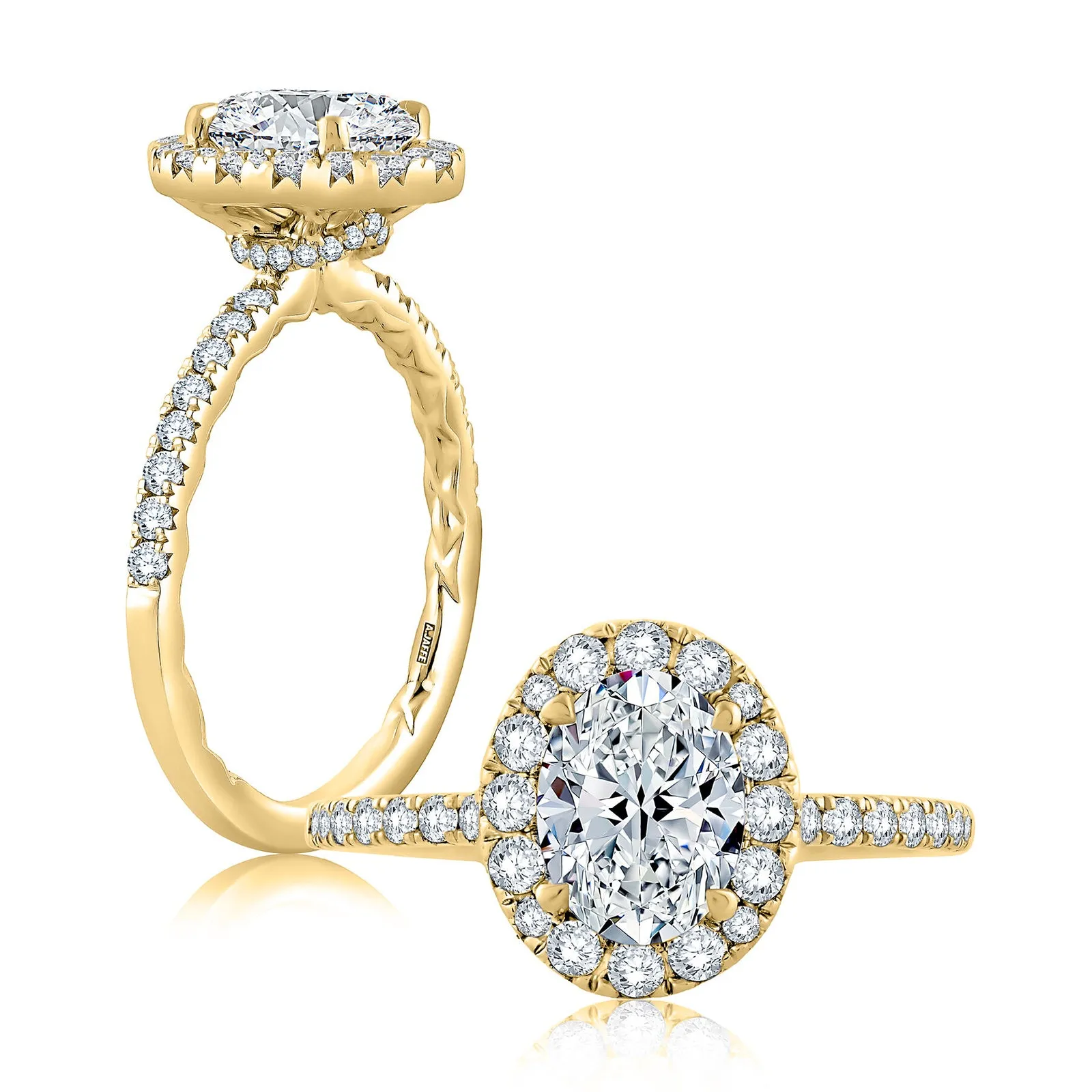 Diamond Halo Semi Mount Ring | 14k Yellow (1.50ct Head)