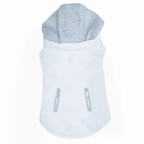 Doggie Design Weekender Quilted Hoodie Dog Jacket - White