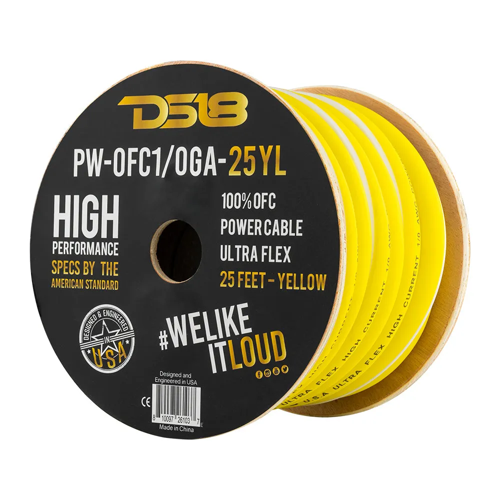 DS18 1/0-GA 100% OFC Ground, Power Cable, 25 Feet