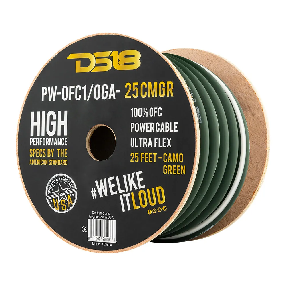 DS18 1/0-GA 100% OFC Ground, Power Cable, 25 Feet