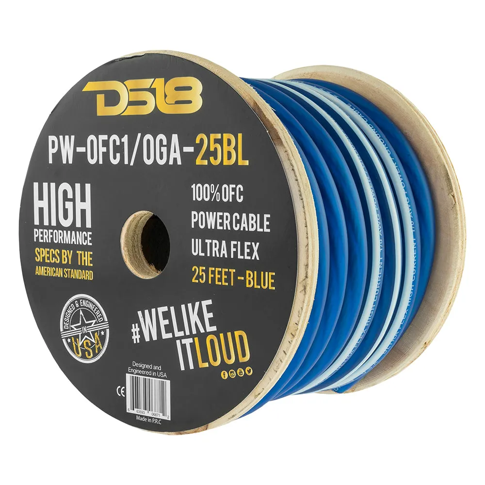 DS18 1/0-GA 100% OFC Ground, Power Cable, 25 Feet