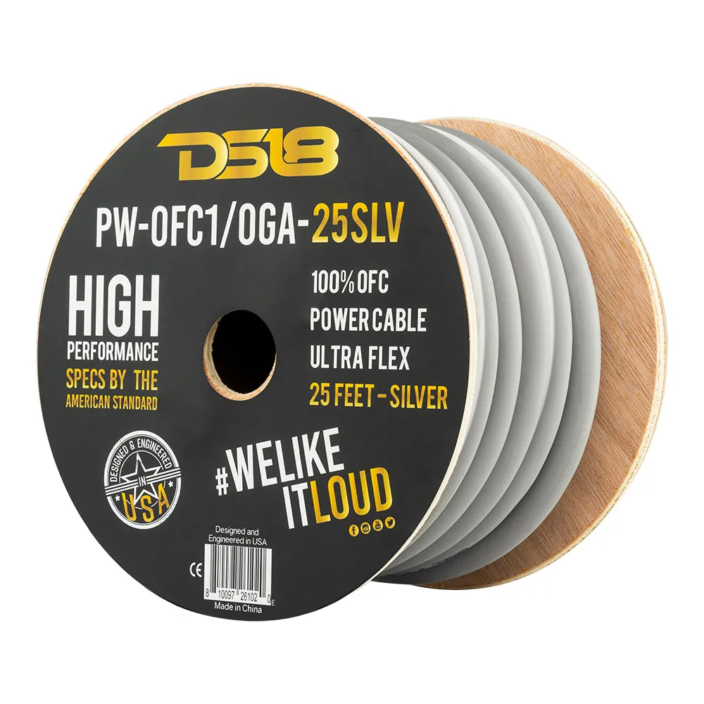 DS18 1/0-GA 100% OFC Ground, Power Cable, 25 Feet