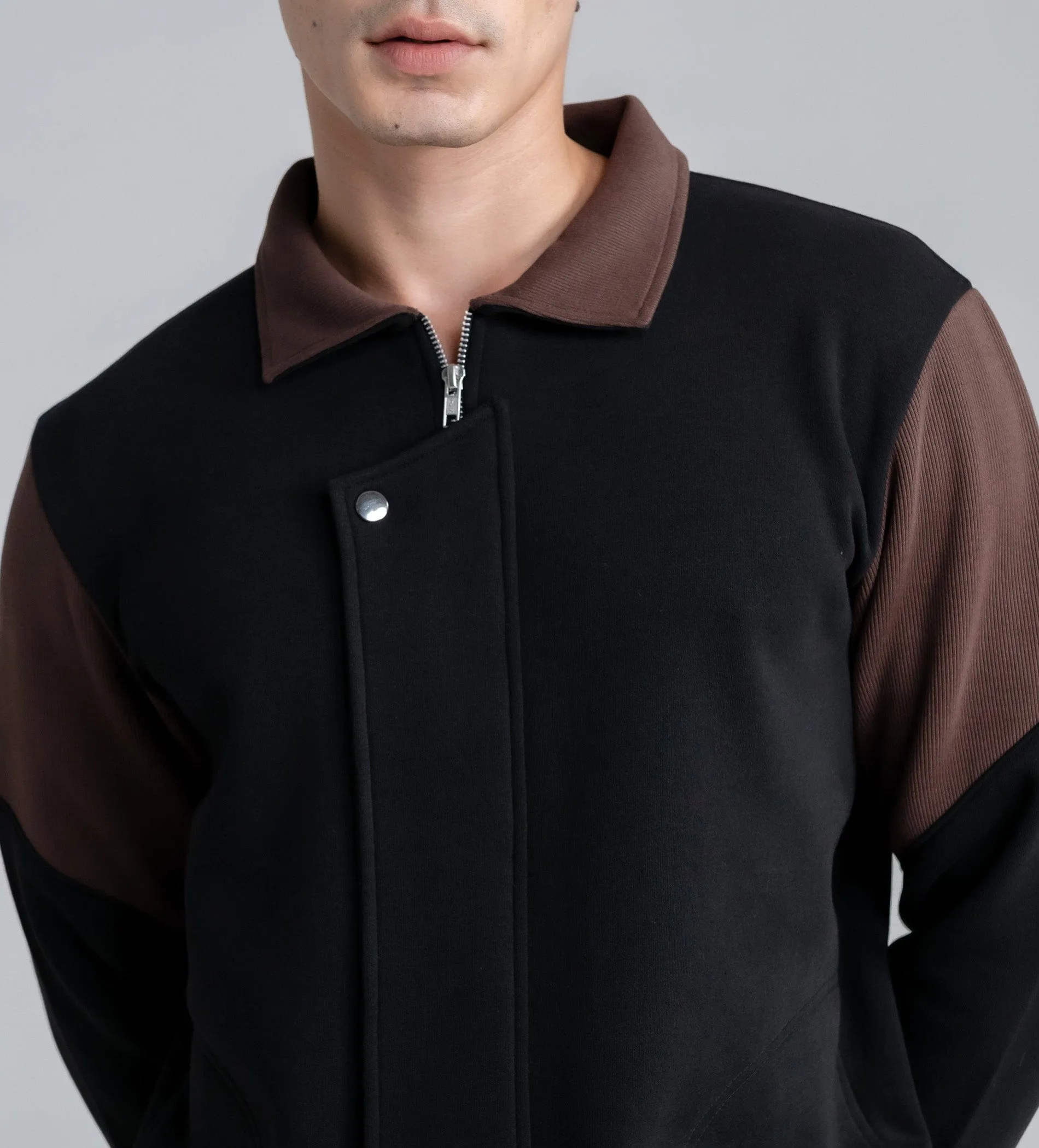 Dual-Tone Zip Shacket