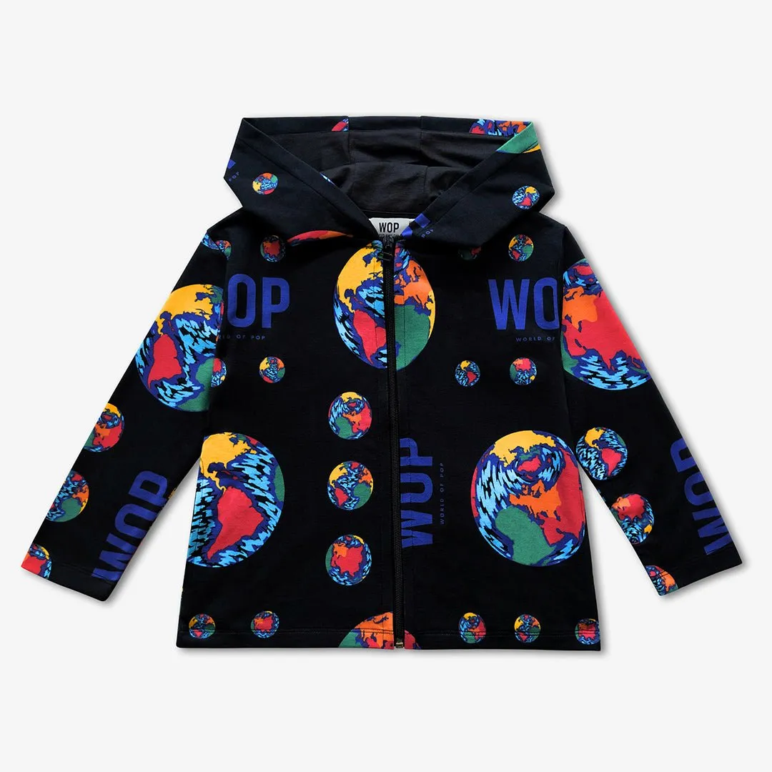 Eco-friendly printed hooded jacket for children