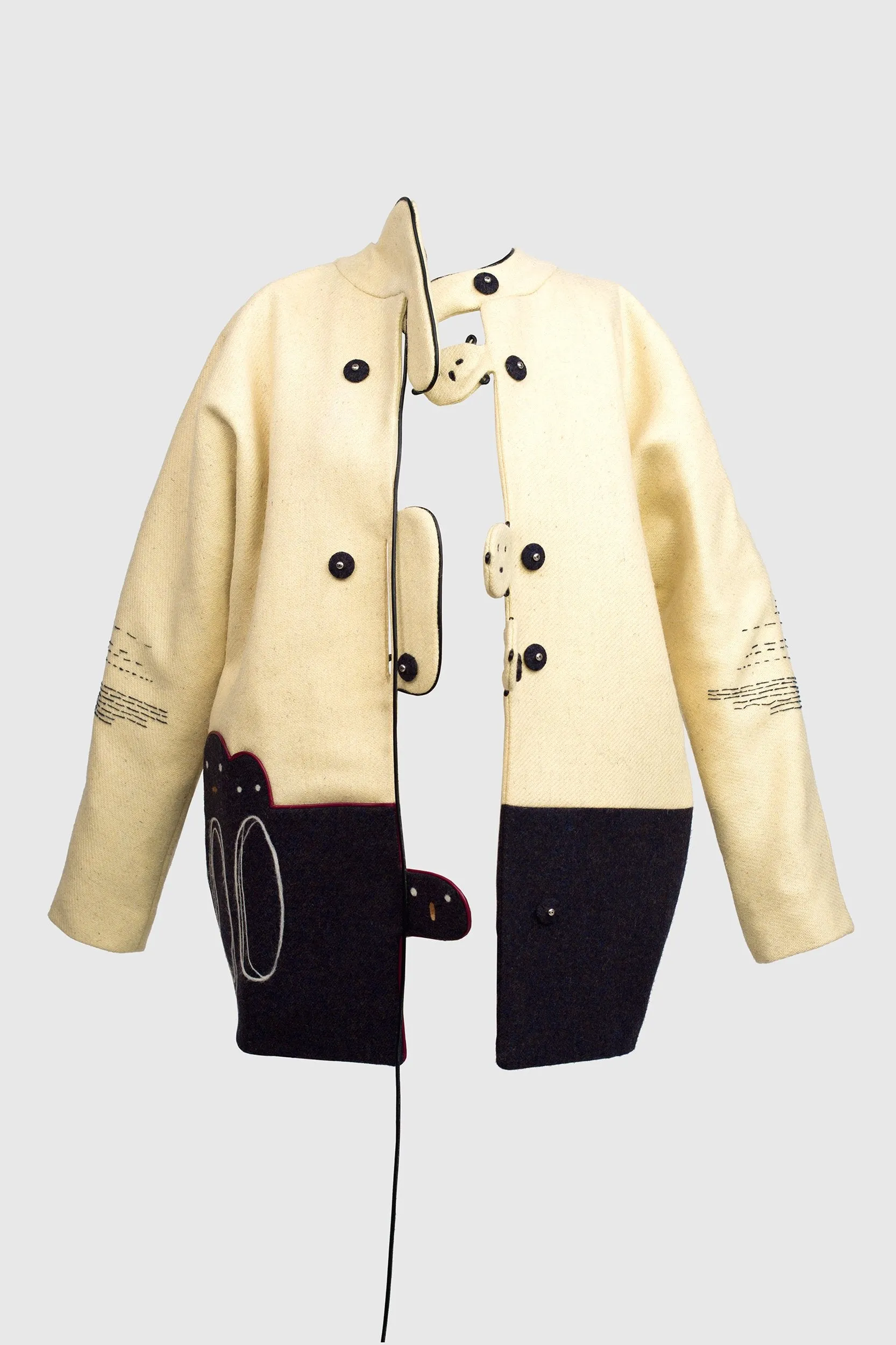 Faces Short Coat - Two Tone