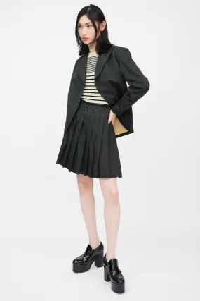 Femme Black Pinstripe Skirt Suit