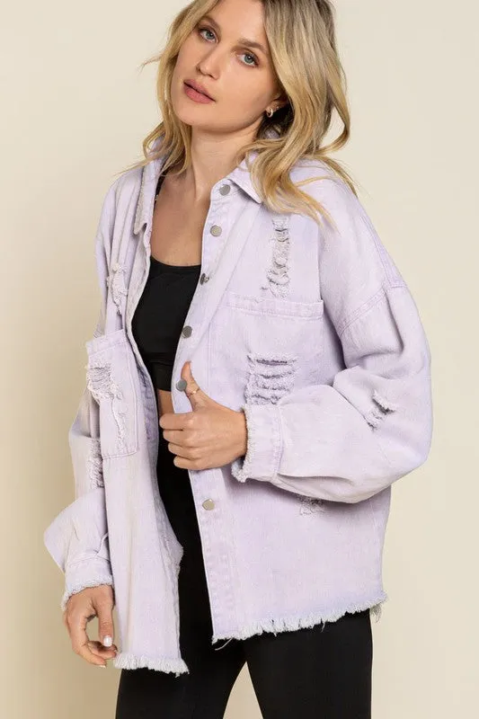 Fringe Distressed Oversized Jacket - Online Exclusive