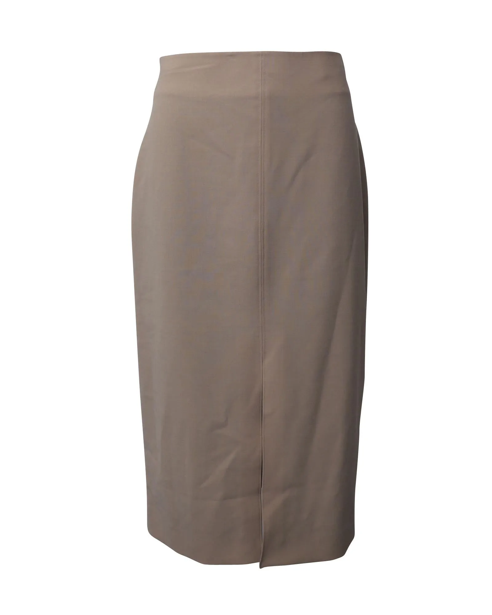 Front Slit High Waist Pencil Skirt in Stretch Wool