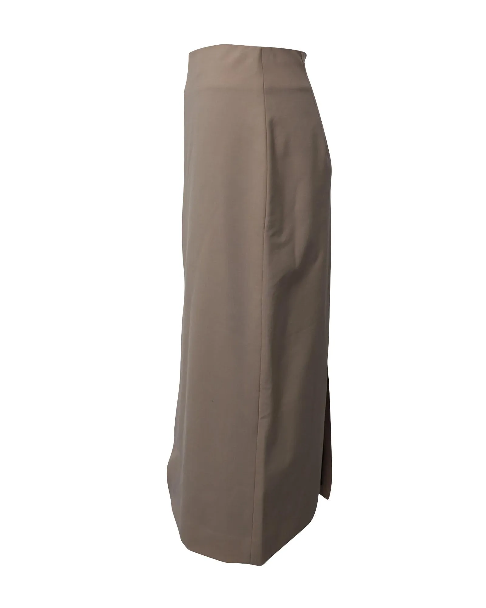 Front Slit High Waist Pencil Skirt in Stretch Wool