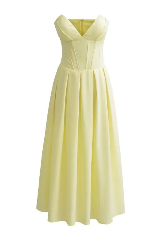 Gabbi Bodycon Midi Dress - Sun Yellow