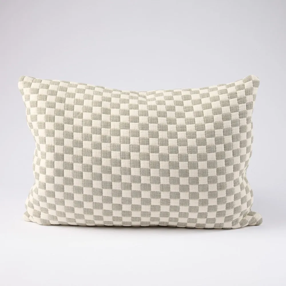 Gambit Cushion - Off White/Pistachio