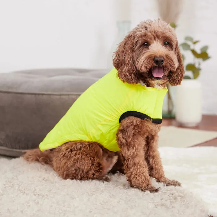 GF Pet Reversible Chalet Jacket - Sand/Neon Yellow for Dogs