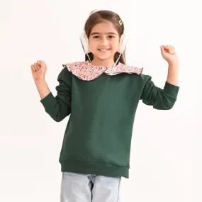 Girls Sweatshirt Spread collar