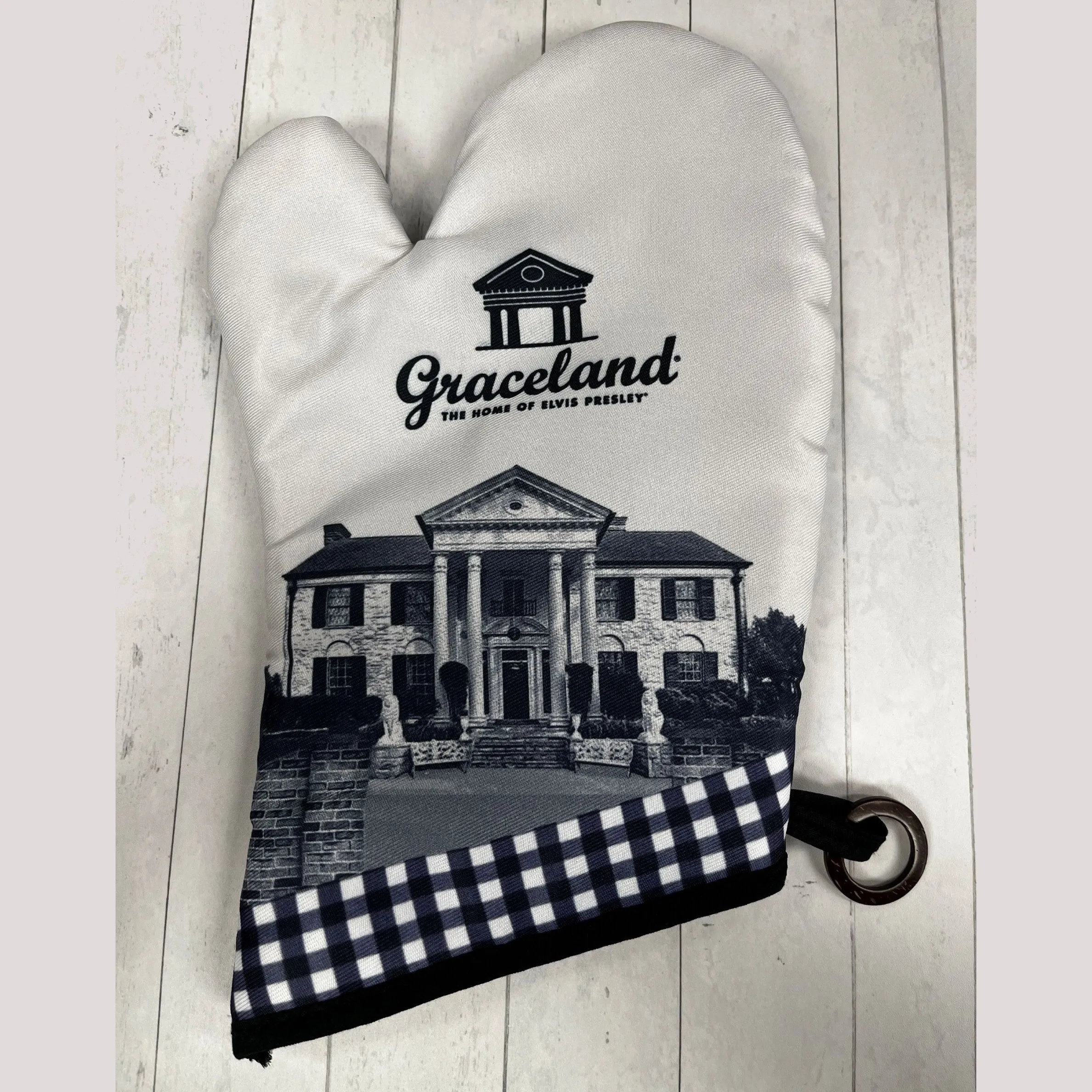 Graceland Black and White Oven Mitt