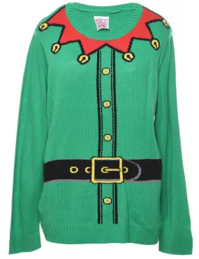 Green Christmas Jumper - L